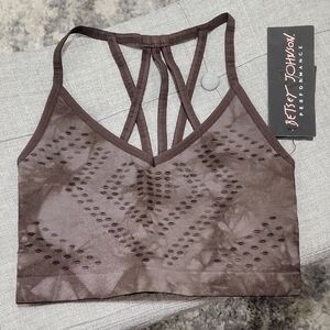 NWT Betsey Johnson Brown Strappy Sports Bra